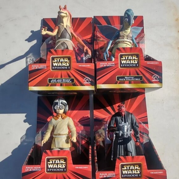 Star Wars Figures Episode 1 SET OF 4 COLLECTIBLE APPLAUSE 7” TALL NEW - Picture 1 of 9